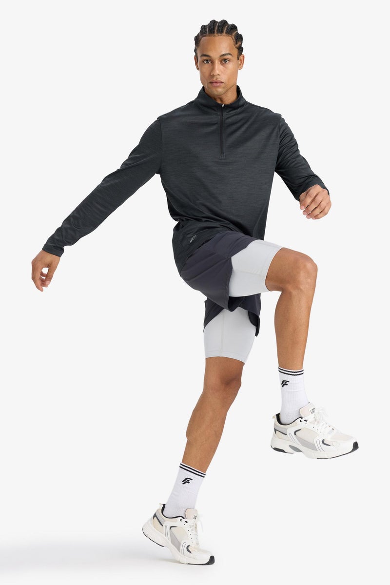 DeFacto Grey Man DeFactoFit Slim Fit Sports Crop Shorts Casual - Image 2